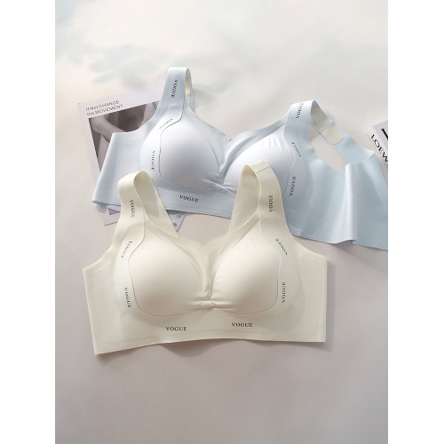 大碼無痕裸感舒適內衣女胖mm大胸顯小薄款無鋼圈收副乳防下垂文胸