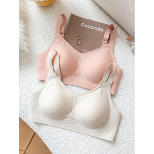 全罩杯內衣女薄款大胸顯小收副乳防下垂無鋼圈無痕運動防震文胸罩