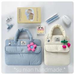 原創ins風 2025新款可愛防摔防震電腦內膽包保護套手提適用於蘋果筆電14寸收納Air13.3英寸ipad華爲macbook