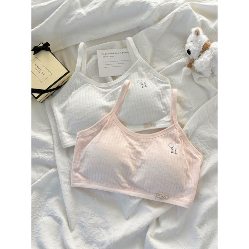 安心貓少女文胸發育期內衣二階段女童學生初中生女孩固定杯小背心