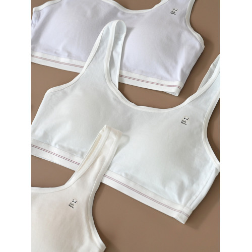 二階段少女文胸 50支超柔棉女童胸罩 固定分體圓杯學生 小背心