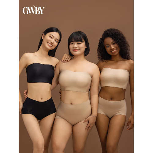 GWBY胖mm大胸顯小文胸無肩帶內衣聚攏防滑裹胸隱形大碼抹胸女薄款 GWBY胖mm大胸顯小文胸無肩帶內衣聚攏防滑裹胸隱形大碼抹胸女薄款