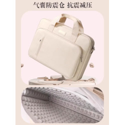 意大利氣囊防震筆記型電腦包適用聯想遊戯本華碩戴爾小米華爲蘋果大容量防水單肩手提包