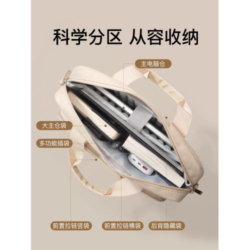 意大利氣囊防震筆記型電腦包適用聯想遊戯本華碩戴爾小米華爲蘋果大容量防水單肩手提包