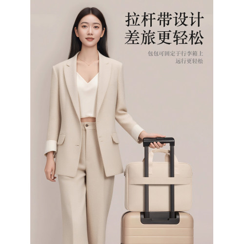 意大利氣囊防震筆記型電腦包適用聯想遊戯本華碩戴爾小米華爲蘋果大容量防水單肩手提包