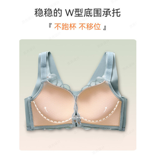 貓人前釦內衣女小胸聚攏顯大收副乳防下垂蕾絲無鋼圈背心式文胸罩