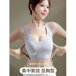 裸感舒適柔軟上托聚攏無鋼圈美背抹胸式文胸2025爆款運動女士內衣