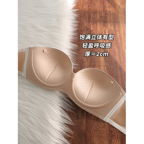 無肩帶內衣女小胸聚攏顯大防滑上托抹胸裹胸無痕隱形無鋼圈文胸罩