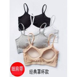 棉質無痕胸罩抹胸內衣女學生高中少女無鋼圈防走光聚攏裹胸式文胸