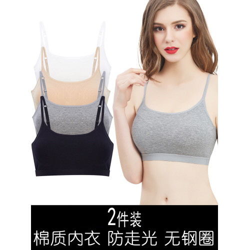 棉質無痕胸罩抹胸內衣女學生高中少女無鋼圈防走光聚攏裹胸式文胸