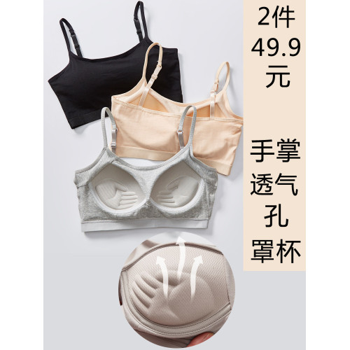 棉質無痕胸罩抹胸內衣女學生高中少女無鋼圈防走光聚攏裹胸式文胸