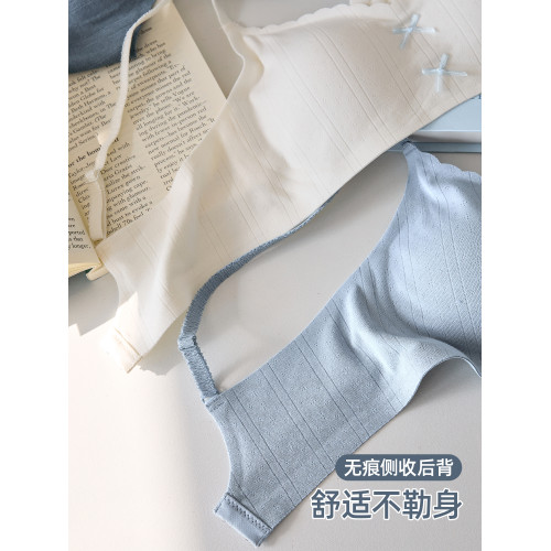 六隻兔子內衣女小胸聚攏無鋼圈胸罩防下垂果凍條軟支撐收副乳文胸