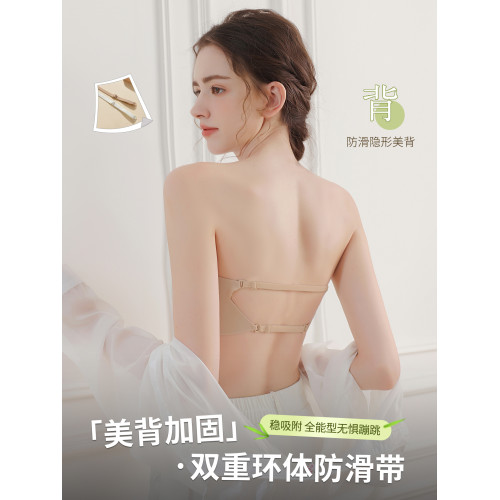抹胸無肩帶內衣女防滑聚攏小胸不掉隱形無痕裹胸防走光美背文胸罩