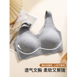 無痕內衣女小胸聚攏防下垂收副乳運動美背心式保暖冬季磨毛文胸罩
