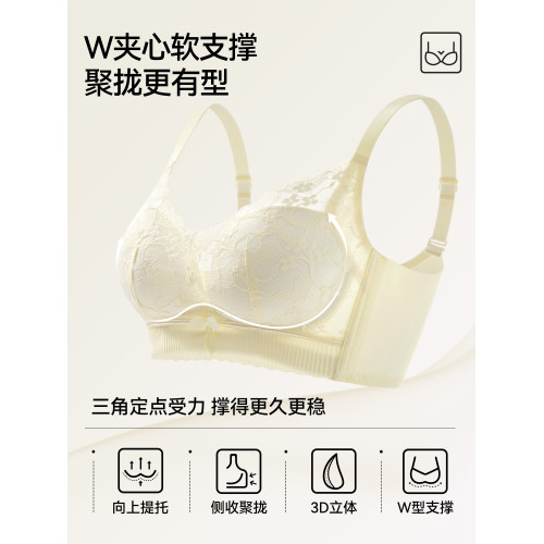 都市麗人蕾絲內衣女聚攏小胸顯大無鋼圈軟支撐防下垂收副乳文胸罩