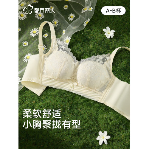 都市麗人蕾絲內衣女聚攏小胸顯大無鋼圈軟支撐防下垂收副乳文胸罩