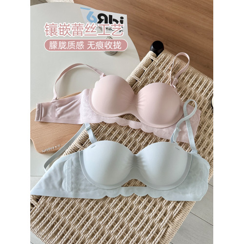 六隻兔子蕾絲內衣女小胸聚攏顯大胸罩無鋼圈收副乳防下垂文胸