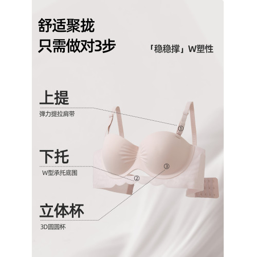 六隻兔子蕾絲內衣女小胸聚攏顯大胸罩無鋼圈收副乳防下垂文胸