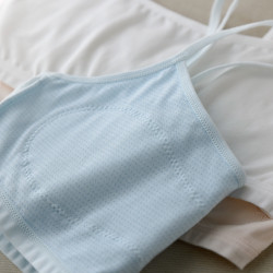 女童一階段少女文胸 發育期一體式內衣 防凸點薄款吊帶背心四季款