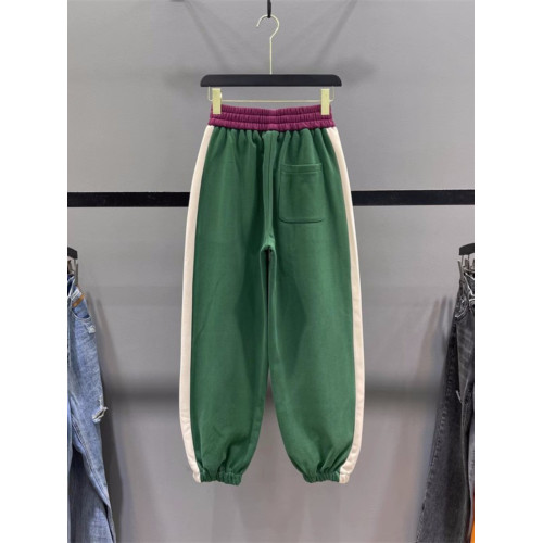 歐貨撞色拼接休閒衛褲女2025秋冬新款加絨高腰寬鬆哈倫束腳運動褲