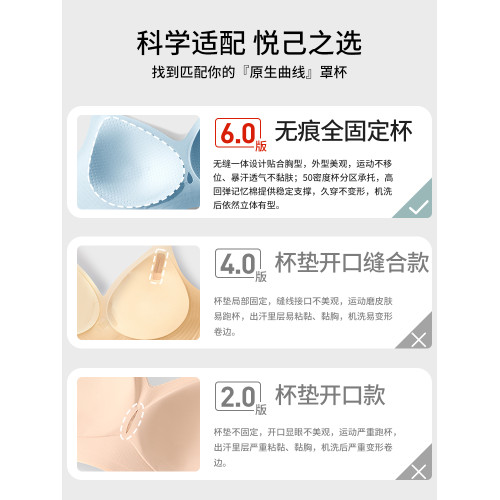 【陳都靈同款】朵朵棉粉底液隱形內衣女小胸聚攏薄款全固定杯文胸