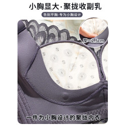 婷美無痕內衣女聚攏小胸顯大上托防下垂收副乳無鋼圈蕾絲文胸罩