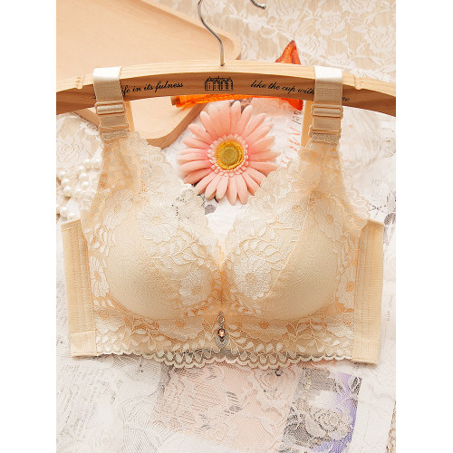 本命年紅色文胸女聚攏上托小胸加厚顯大調整型收副乳無鋼圈內衣