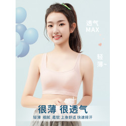 少女文胸高中生發育期內衣女生無鋼圈抹胸運動背心初中學生胸罩薄