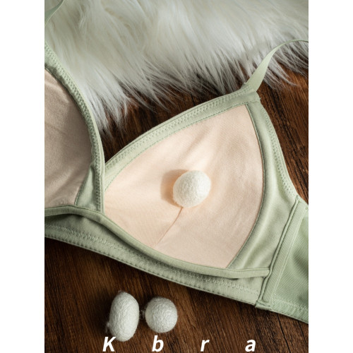 真絲桑蠶絲內裡純棉三角杯內衣女大胸顯小胸聚攏無鋼圈薄美背文胸