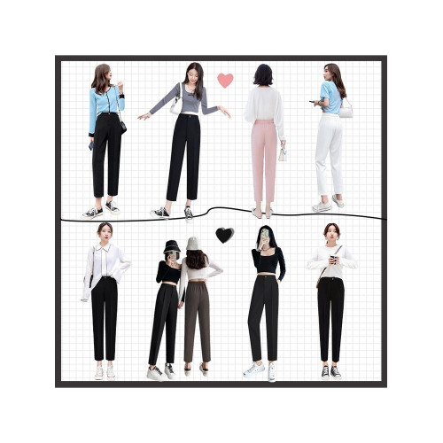 白色西裝褲女夏季新款直筒垂感寬鬆小個子九分休閒蘿蔔菸琯西褲子 白色西裝褲女夏季新款直筒垂感寬鬆小個子九分休閒蘿蔔菸琯西褲子