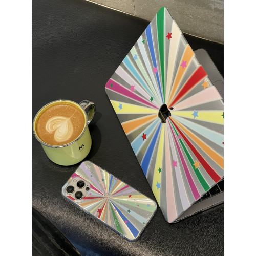 汪三嵗「吃定彩虹」滿天星MacBook保護殼蘋果筆電2024款電腦air13寸pro14寸15寸16寸M1M2M3M4