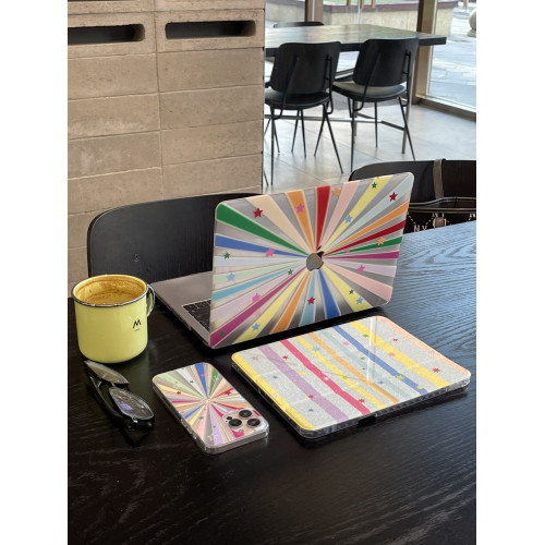 汪三嵗「吃定彩虹」滿天星MacBook保護殼蘋果筆電2024款電腦air13寸pro14寸15寸16寸M1M2M3M4