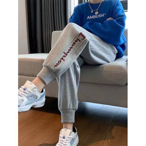 300斤特大碼運動褲女秋冬季顯瘦加絨高腰胖mm休閒束腳哈倫衛褲子