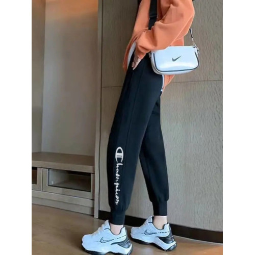 300斤特大碼運動褲女秋冬季顯瘦加絨高腰胖mm休閒束腳哈倫衛褲子