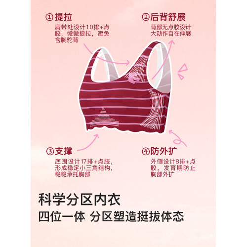 ubras旗下likeuu少女內衣套裝兒童發育文胸內褲紅色錦鯉禮盒大童