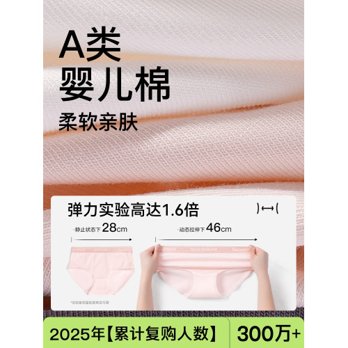 SW內褲女款純棉2025年新款A類嬰兒棉10A抑菌運動女生無痕三角短褲