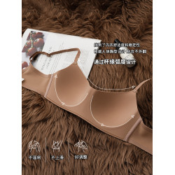 無痕內衣女薄杯一片式小胸聚攏上托防下垂無鋼圈舒適透氣文胸罩夏