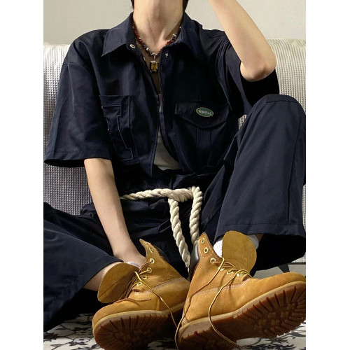 黑色連體工裝背帶褲女2025新款機能連體衣套裝一體式酷颯風連體褲