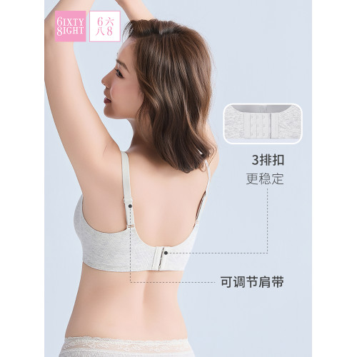 【果凍軟支撐】68無痕收副乳內衣女秋無鋼圈果凍條聚攏文胸罩