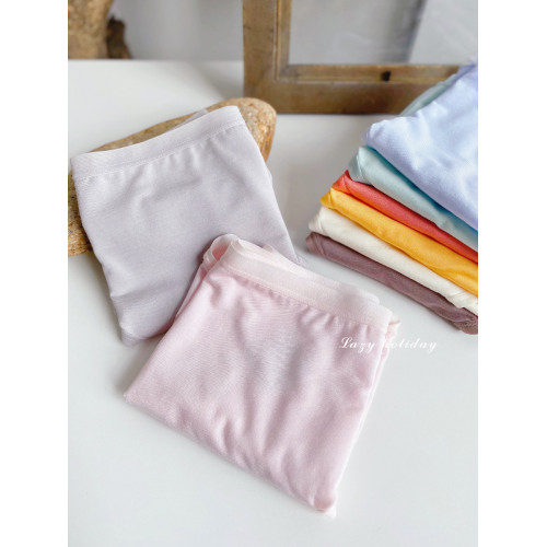 Lazy Holiday莫代爾內褲女生桑蠶絲內檔少女無痕中腰薄款三角短褲