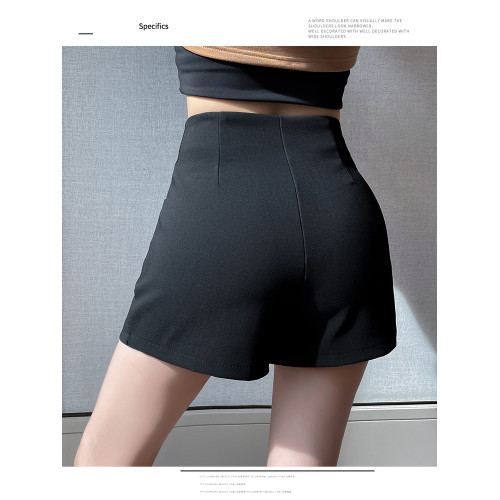 緊身彈力黑色短褲女夏季2024新款高腰顯瘦辣妹百搭外穿a字熱褲子