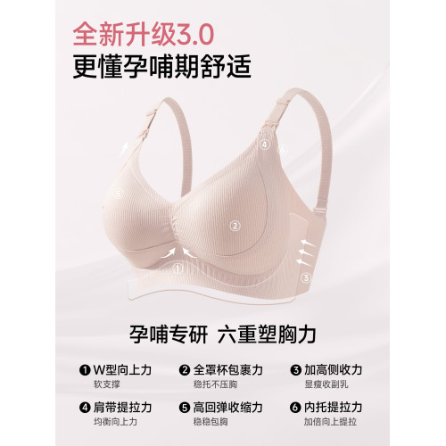 孕婦內衣女懷孕期專用聚攏防下垂收副乳産後哺乳喂奶無痕舒適文胸