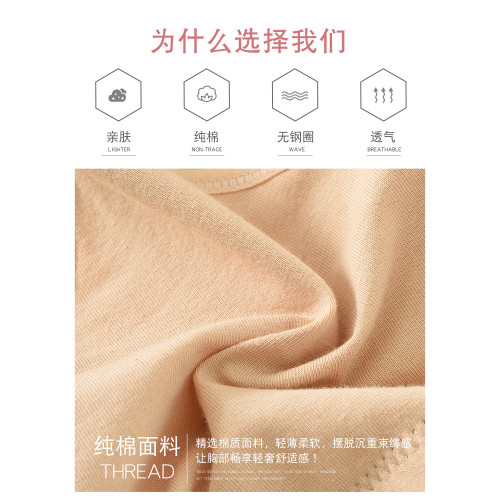 媽媽內衣文胸中老年專用女無鋼圈純棉中年婦女背心式前釦大碼胸罩