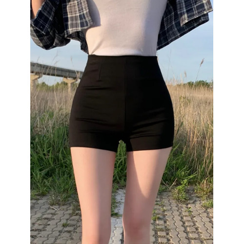 黑色高腰短褲外穿女春秋彈力緊身包臀辣妹休閒褲性感百搭網紅熱褲