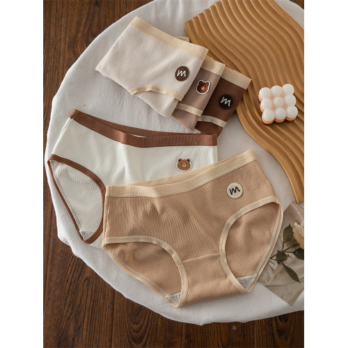 5條裝美拉德A類純棉內褲女生抗菌全棉檔少女學生秋冬中腰三角短褲