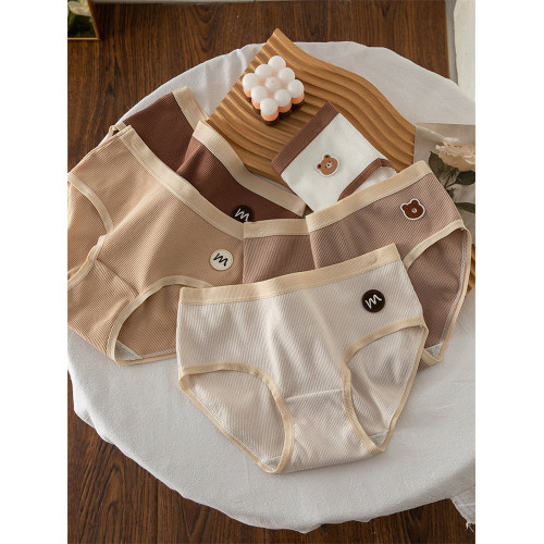 5條裝美拉德A類純棉內褲女生抗菌全棉檔少女學生秋冬中腰三角短褲