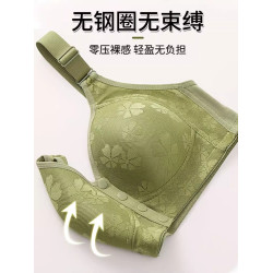 前釦內衣女薄款無鋼圈收副乳防下垂聚攏上托背心式中老年媽媽文胸