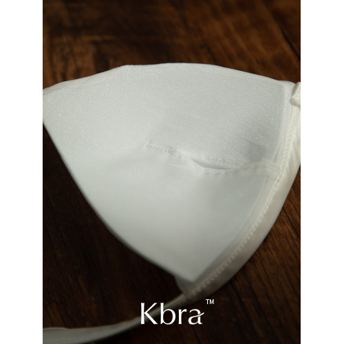 Kbra珠光絲法式三角杯內衣女超薄款夏季美背細肩帶前釦文胸罩緞面