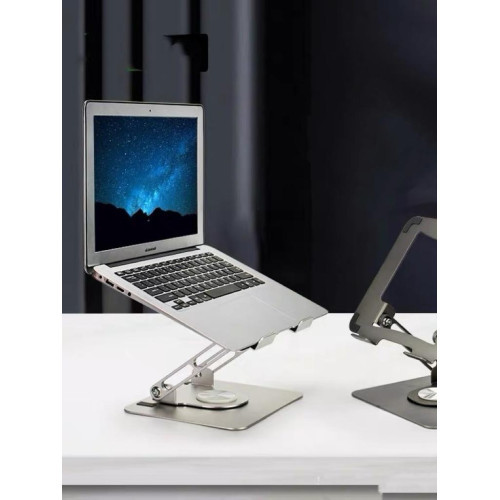 金屬筆記型電腦折曡支架平板電腦桌面升降增高散熱360度旋轉支架