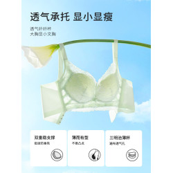都市麗人內衣女纖纖杯蕾絲薄款透氣無鋼圈收副乳大胸顯小文胸罩